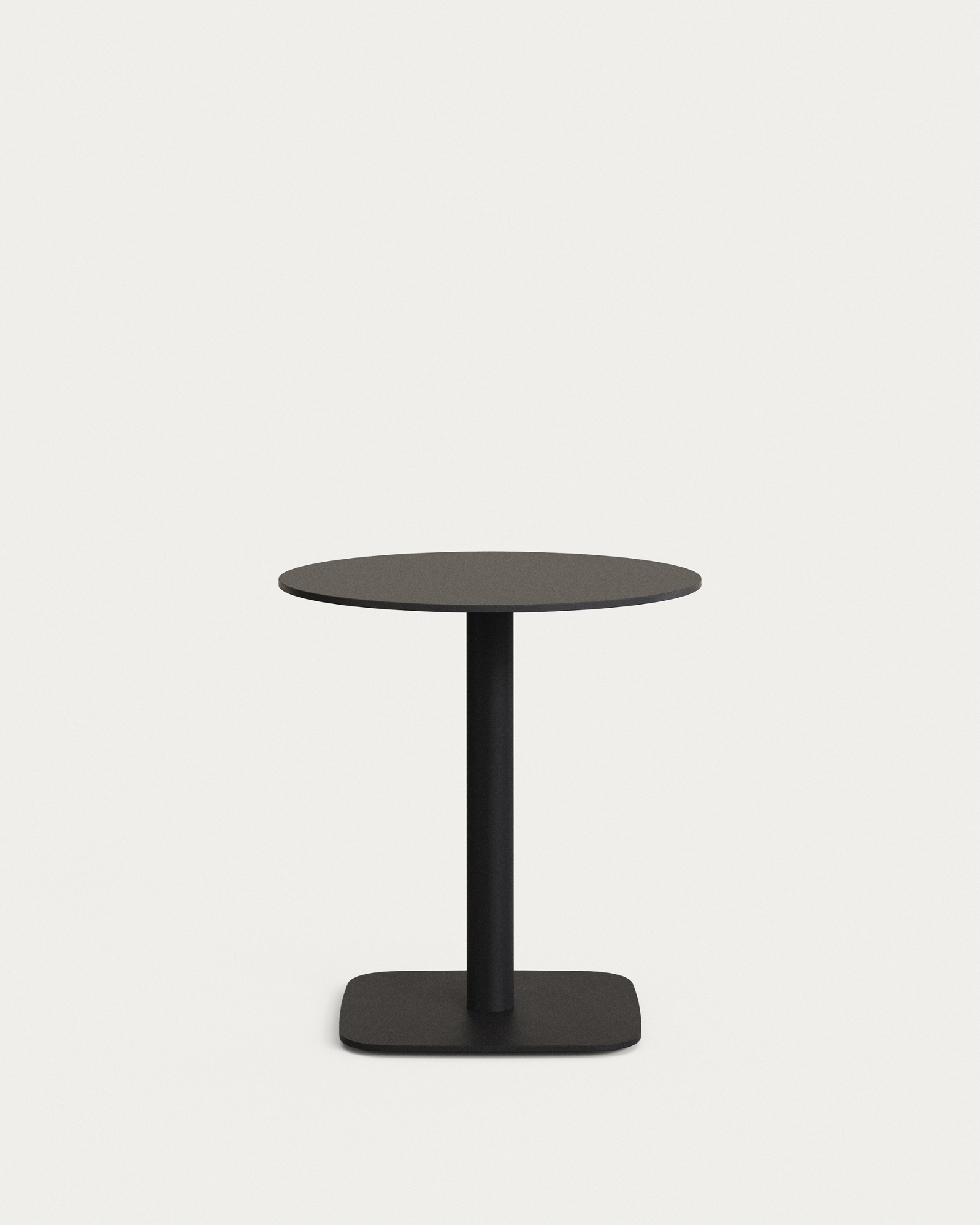 Udendørs Cafébord Kave Home Tiaret – Sort Stål, Ø68 cm