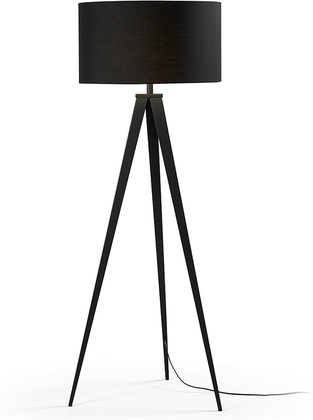 Gulvlampe Kave Home Iguazu Tripod Sort Moderne Nordisk Stativlampe Med 100 Bomuldsskærm