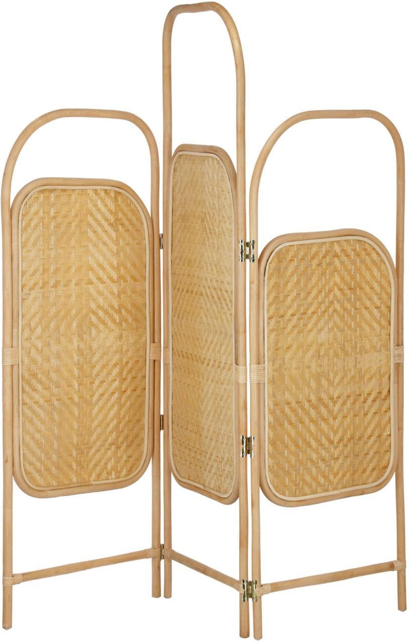 Rumdeler Kave Home Krysia i Foldbar Rattan – Natur 180x180 cm
