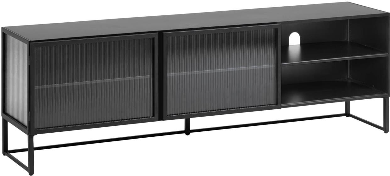 TV-bord Kave Home Trixie i sort glas – Industriel stil
