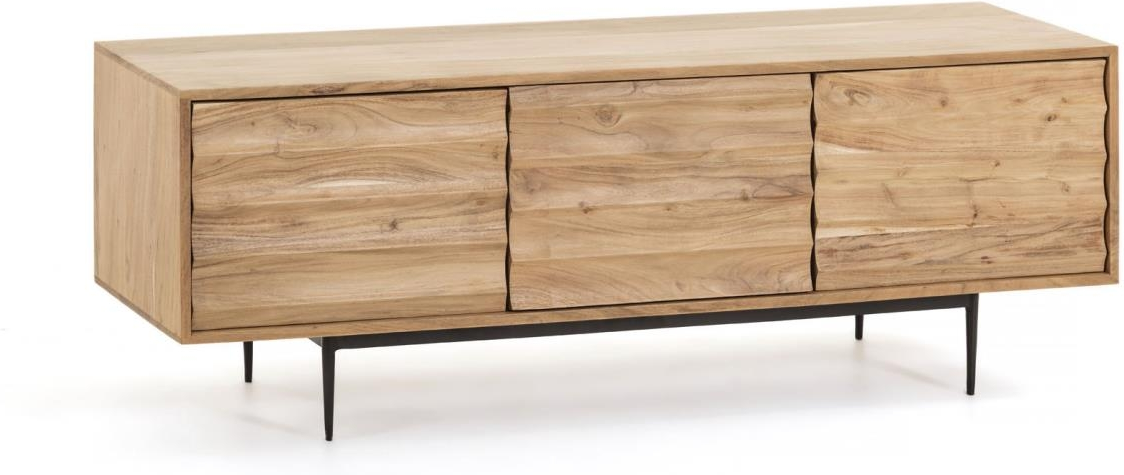 -bord Kave Home Delsie Akacietræ Med Sort Metalramme 147   Rustik Moderne  -møbel