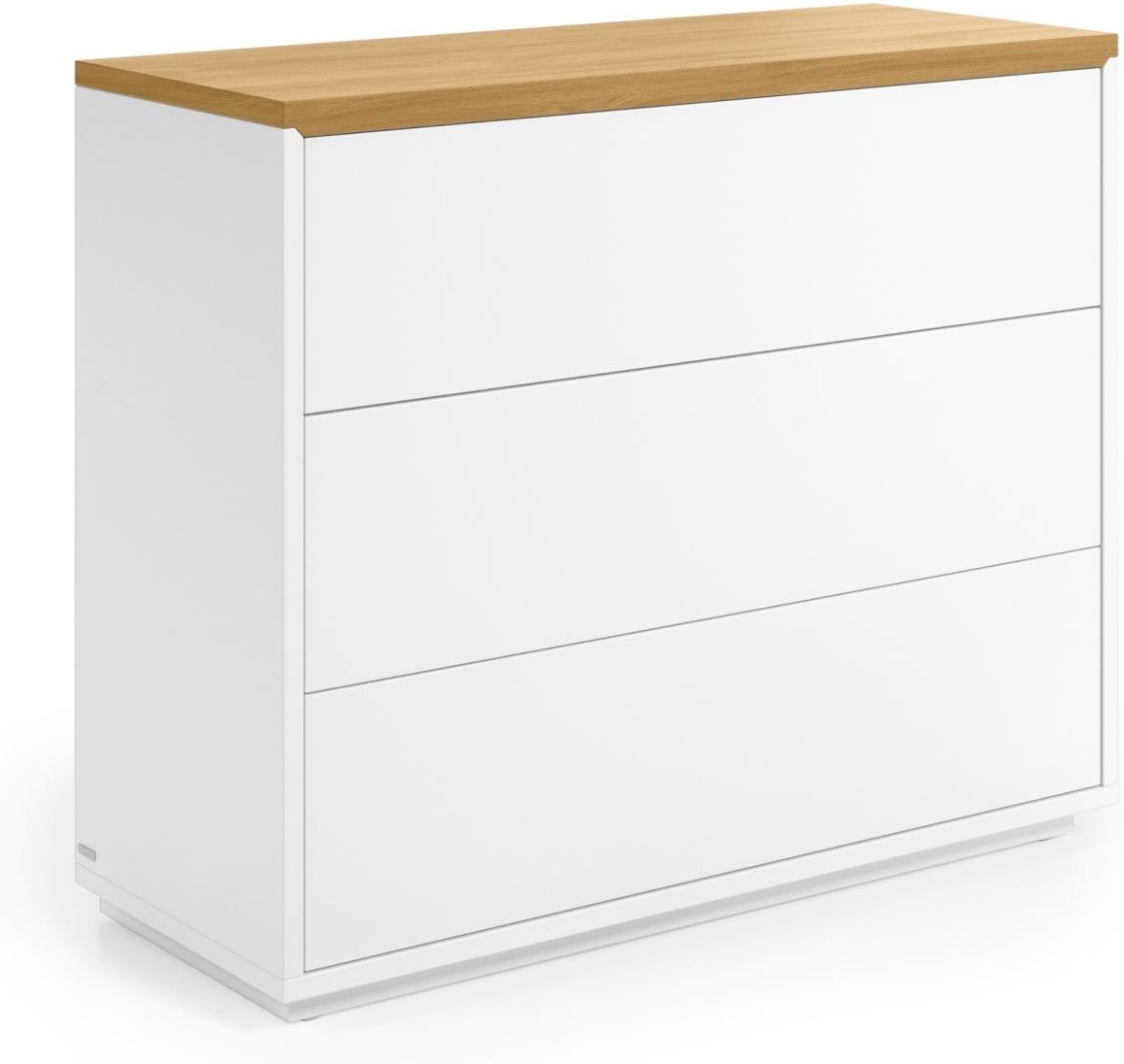 Kommode Kave Home Abilen Hvid Natur 90x36x75     Skuffer Push-åbning Soft-close
