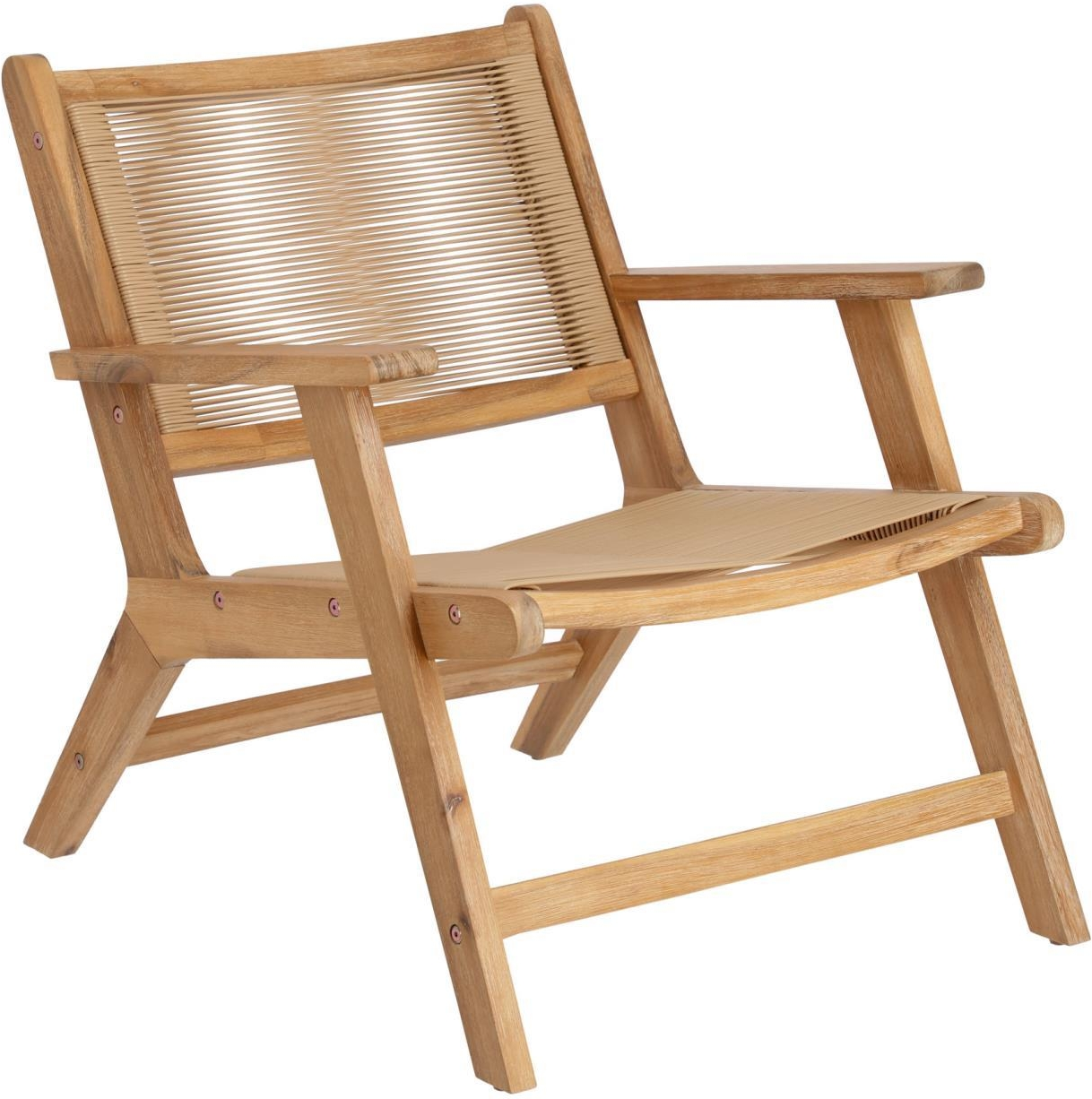 Udendørs Lænestol Kave Home Geralda Olieret Akacietræ Med Flettet Rattan H74xb65xl80 Havelænestol