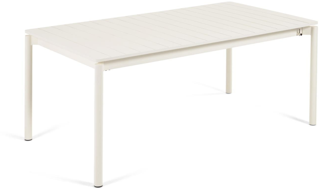 Udendørs Spisebord   Havebord Med Udtræk Kave Home Zaltana L240-300   B100   H75   Hvid Aluminium