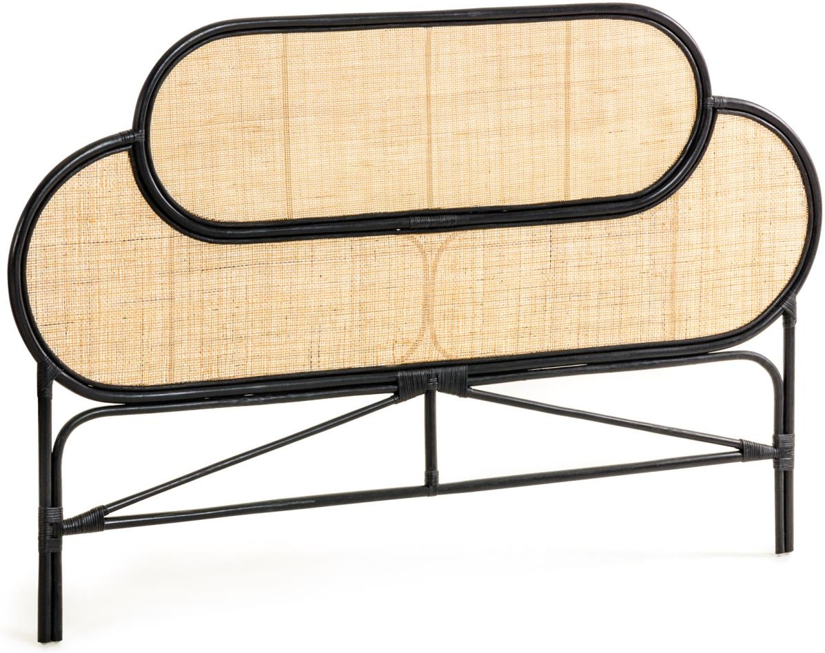 Sengegavl i Håndflettet Rattan - Vintage Colonial Design