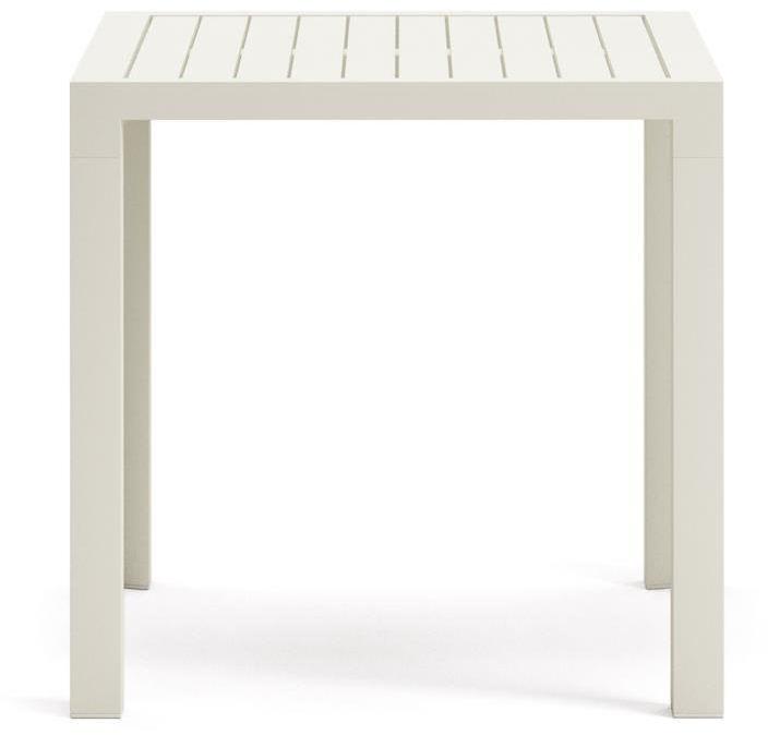 Udendørs Spisebord Kave Home Culip Hvidt Rustfrit Aluminium Havebord 77x77x75