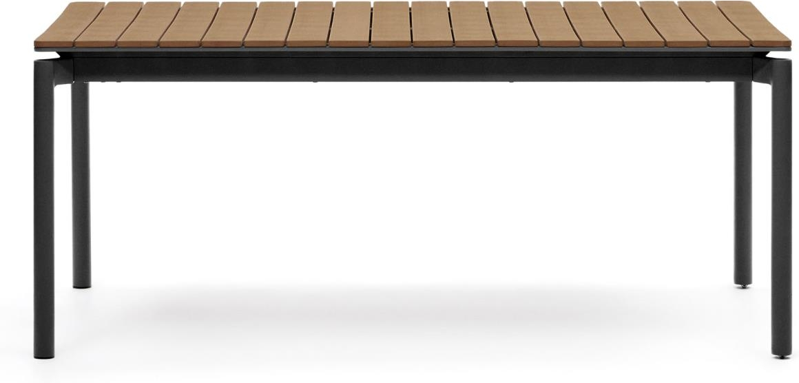 Udtrækkeligt Udendørs Spisebord Kave Home Canyelles   Aluminium  Moderne Nordisk Design  Sort Brun