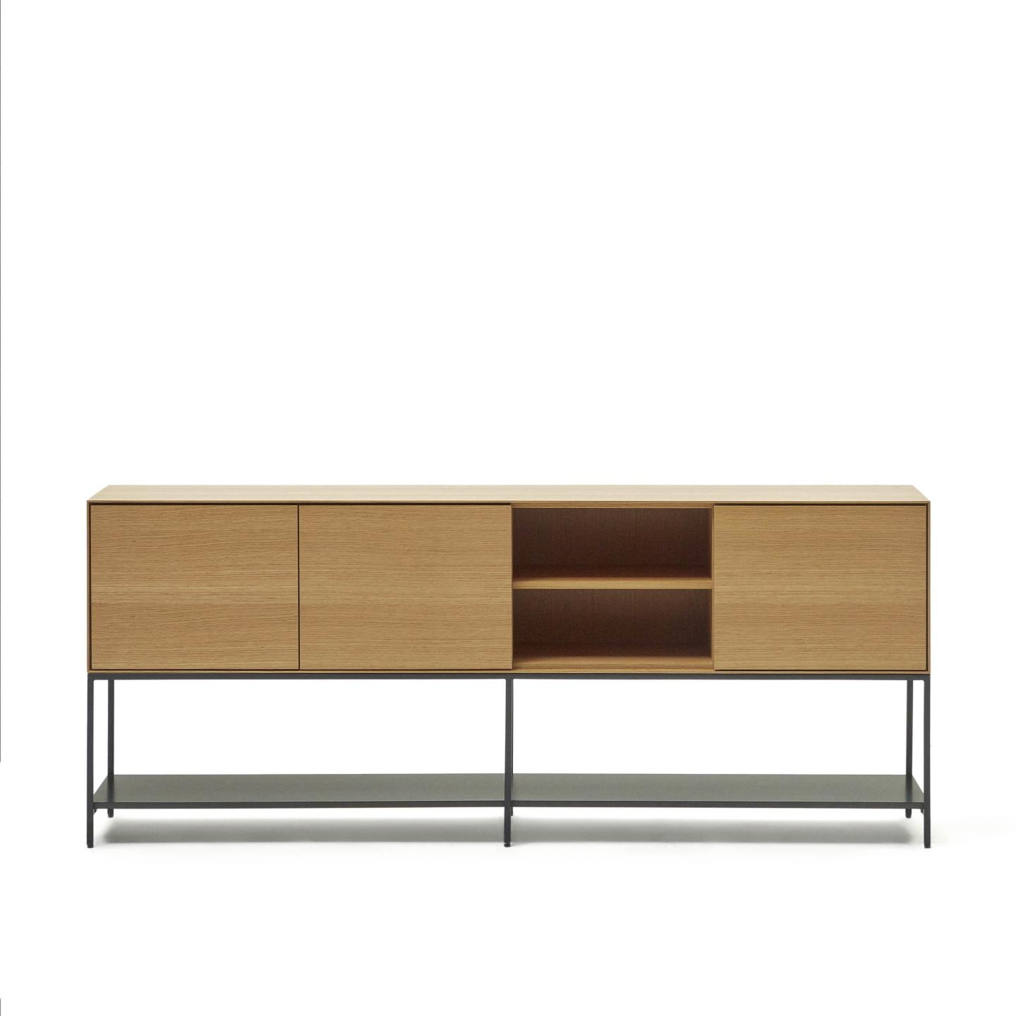 Vedrana Sideboard i Egetræ & Stål - Mat Antracit Skænk