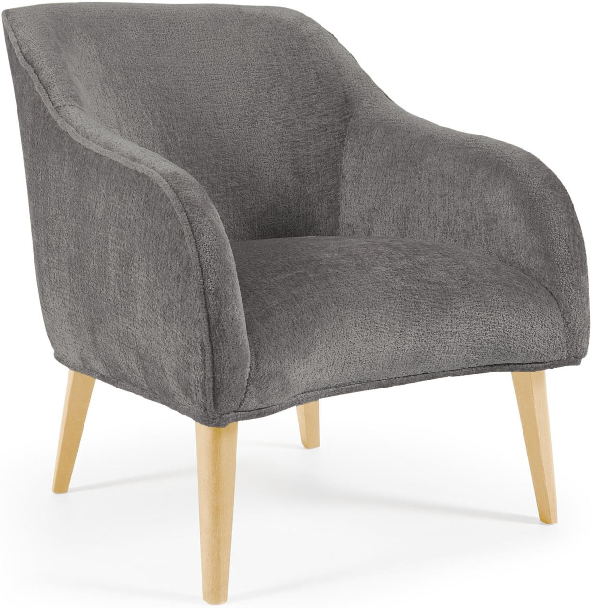 Elegant grå lænestol fra Kave Home – Bobly på tilbud!