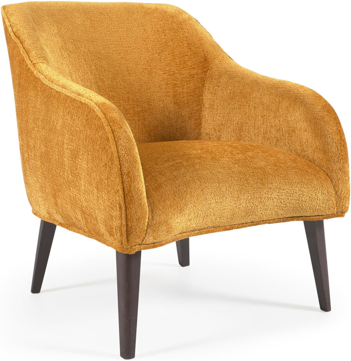 Elegant Lænestol Kave Home Bobly i Sennepsgul - Komfortabelt Møbel