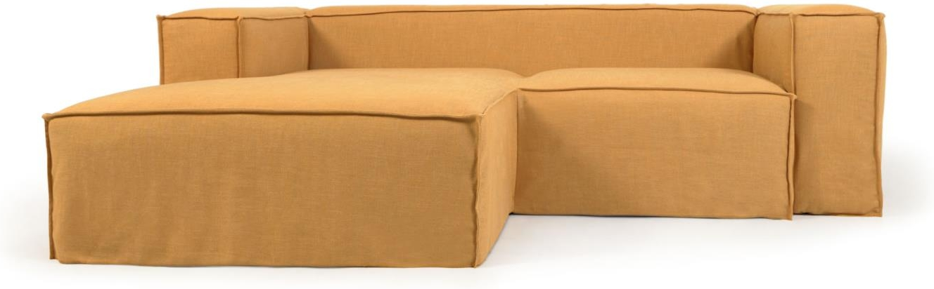 Sennepsgul 2-personers Chaiselong-sofa fra Kave Home