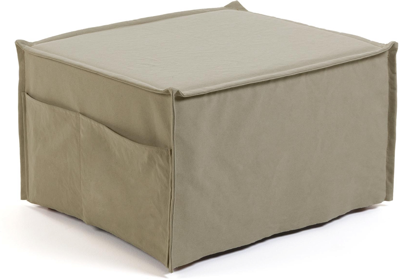 Puf-seng Kave Home Lizzie Foldbar Gæsteseng Beige Bomuldsstof Nordisk Design 60 180
