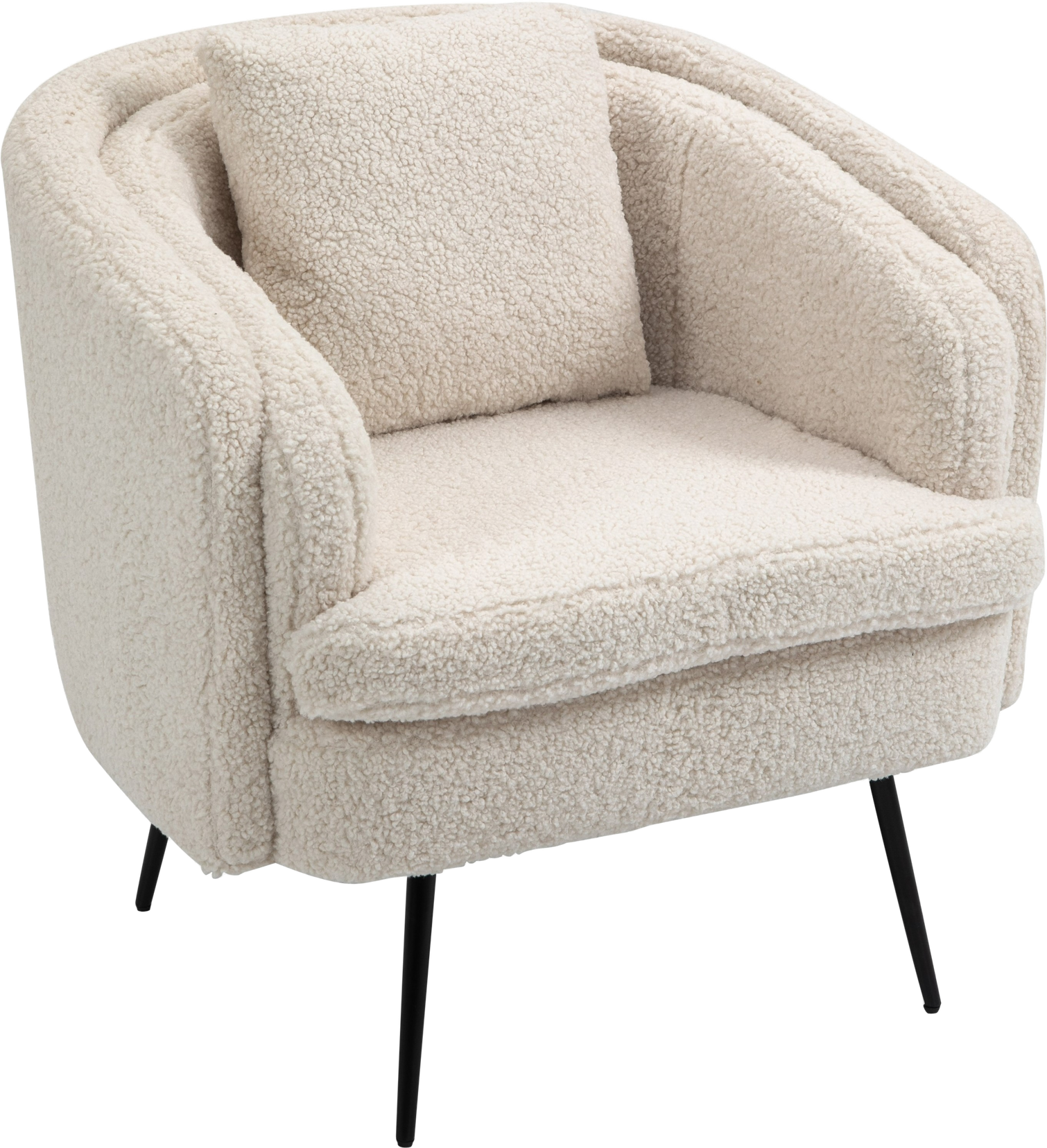 Loungestol Duke i hvid bouclé fra Nordlys Furniture
