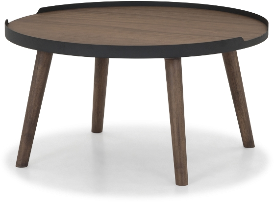Sofabord Nielsen Design Hasseris Loungebord ø80     Valnødfinér Med Massiv Valnød   Metalramme