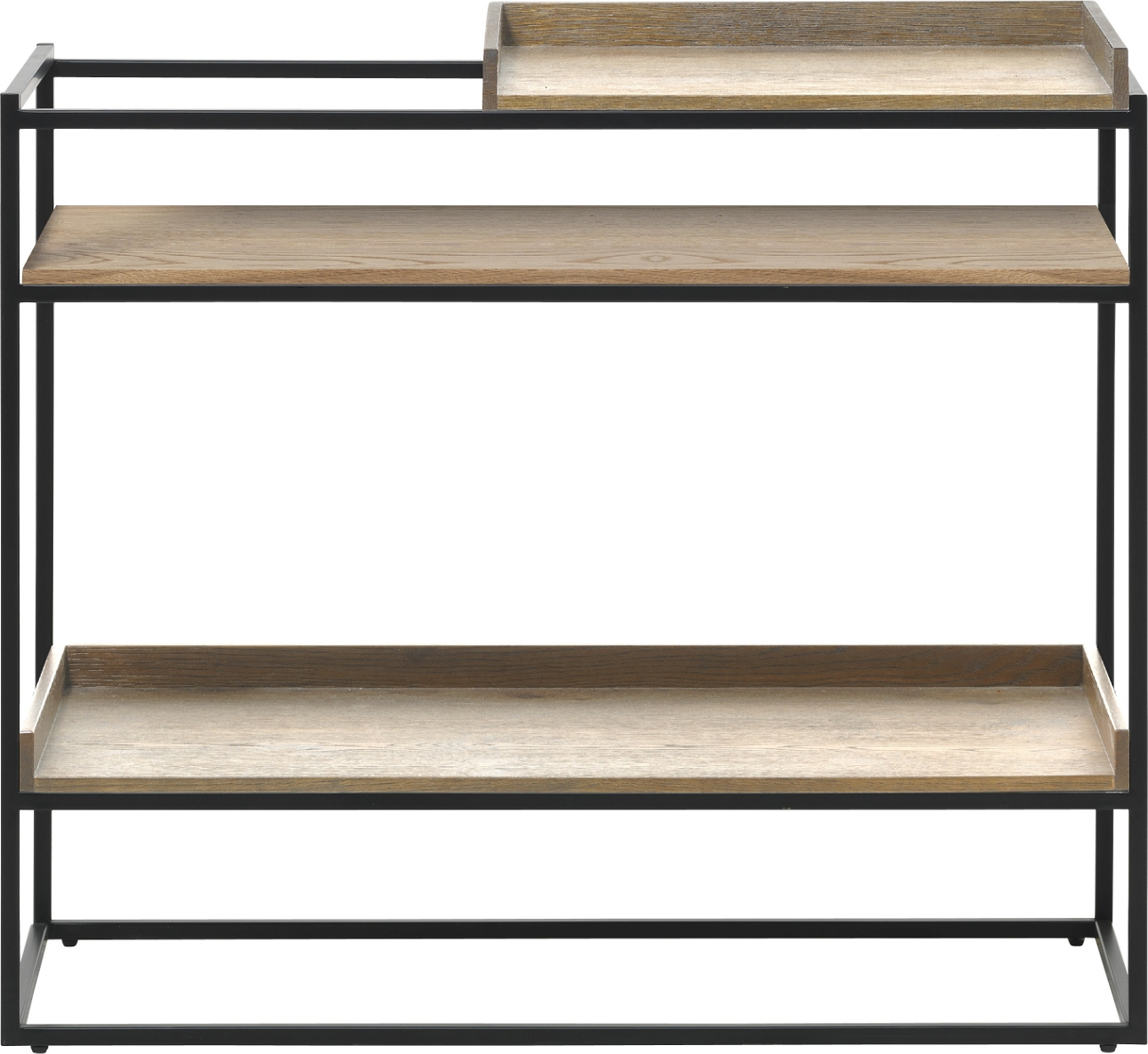 Konsolbord Nordique Design Rivoli Massivt Egetræ Sort Metal 79 38 90