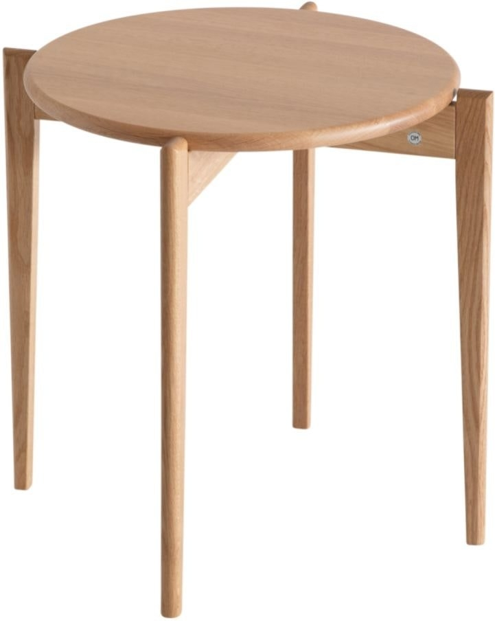 Sofabord Tilia i Massivt Lakeret Egetræ - Ø51 H48 cm