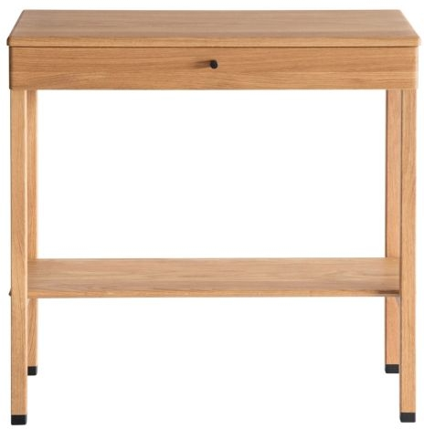 Elegant Sidebord Cora i Massivt Lakeret Eg med Skuffe