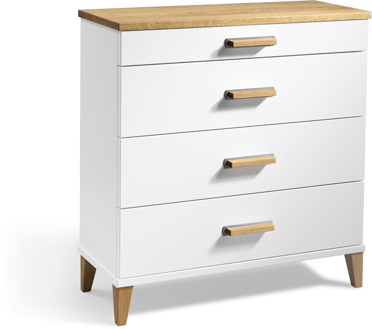 Kommode Oscarssons Möbel Malva    Skuffer  Hvidlakeret Med Oliebehandlet Egetræ  H76ã L70ã D31