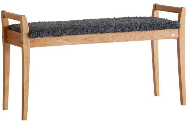 Entrébænk Oscarssons Möbel Meja Olieret Med Mørkegråt Imiteret Fåreskind H56xl98xd40
