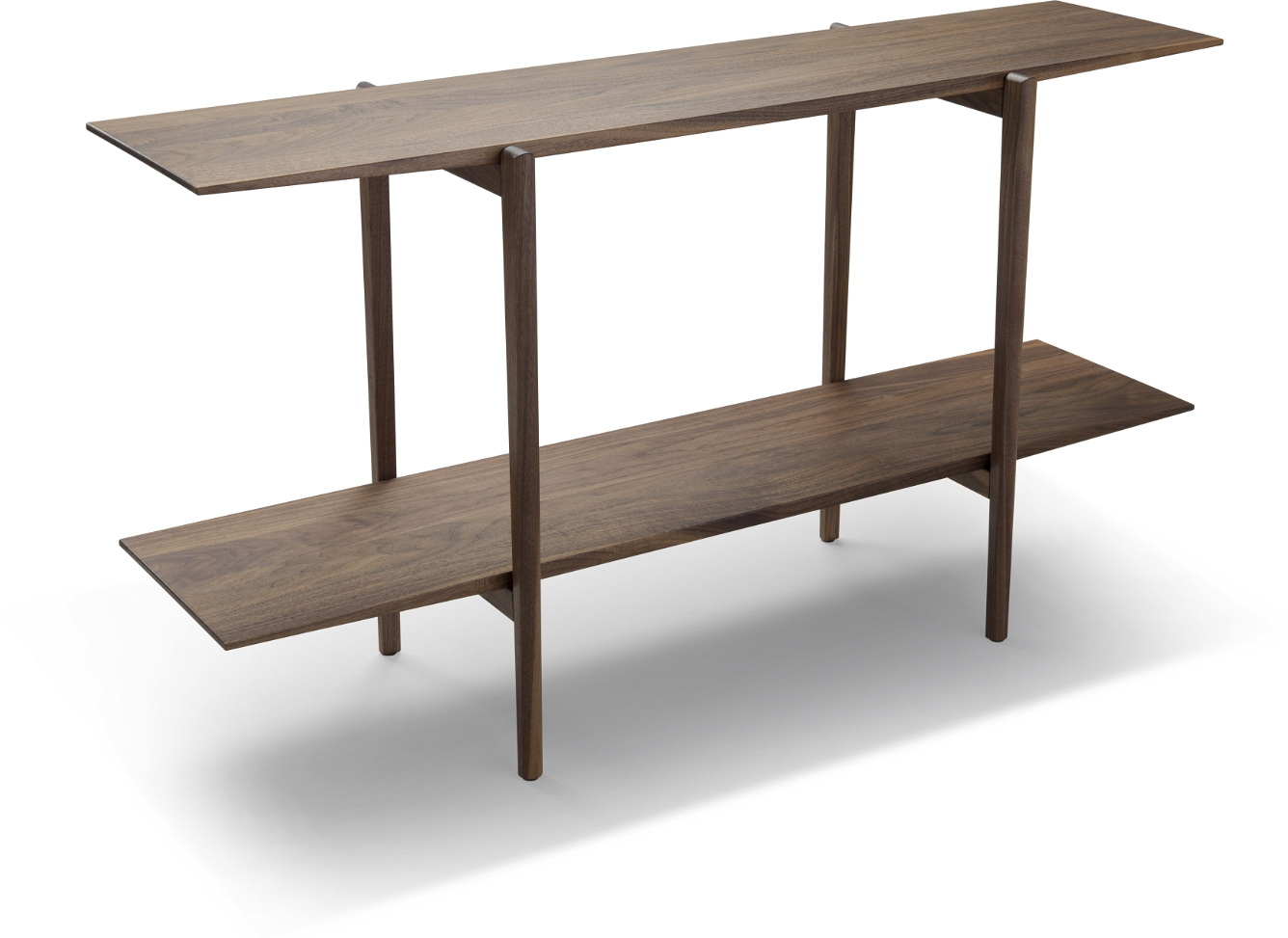 Elegant sidebord i valnød med hylder – Calpe