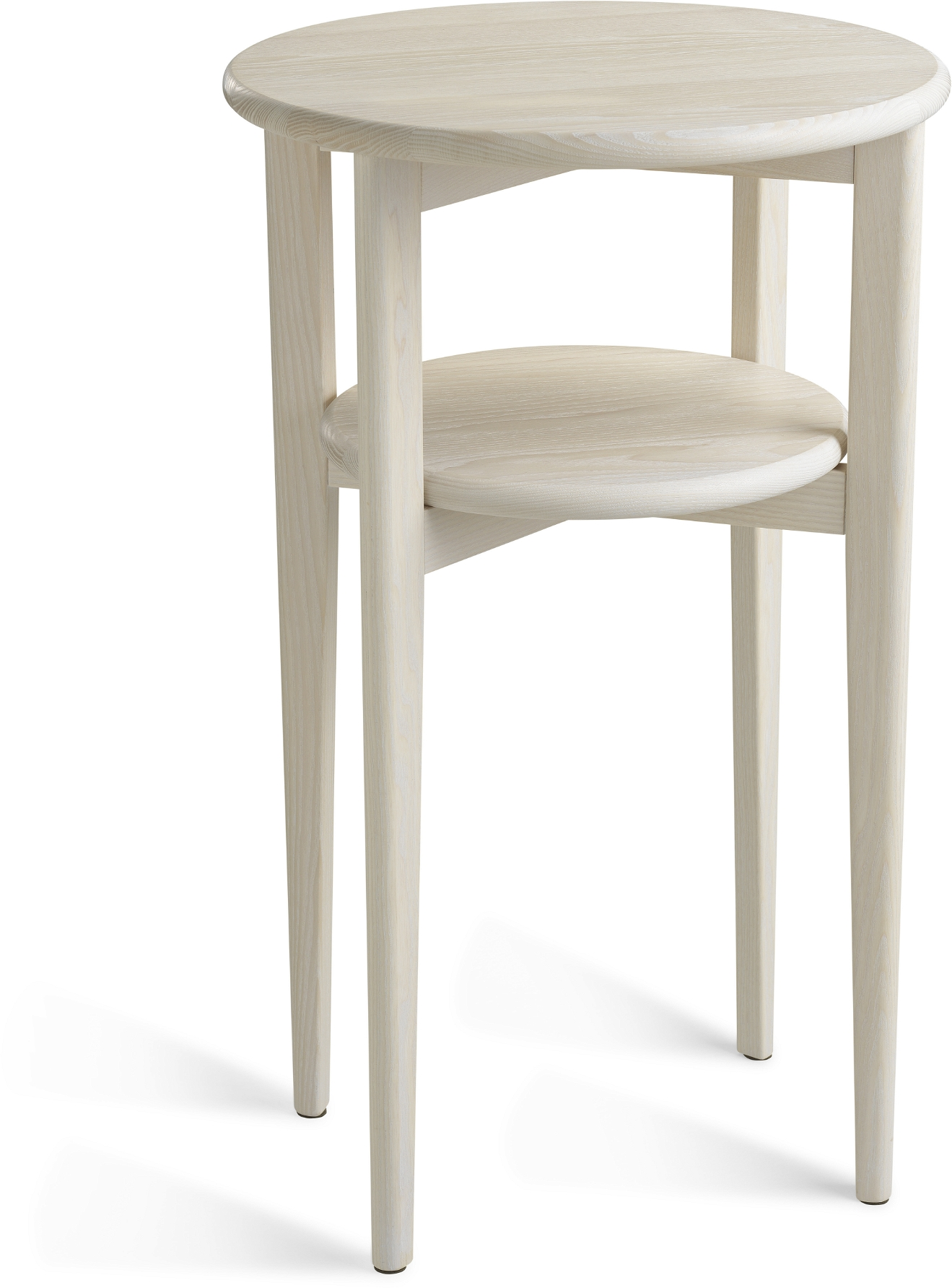 Elegant Hvidolieret Ask Sengebord med Hylde - Mira Serien