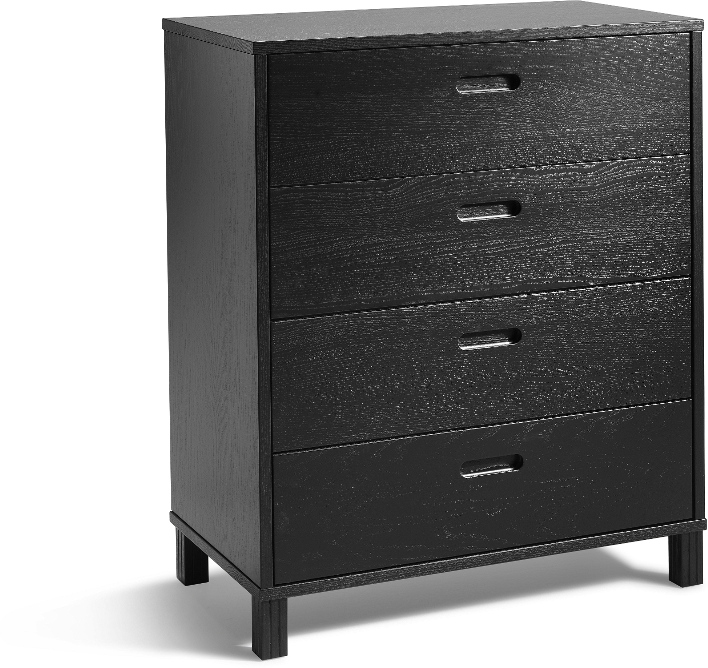 Kommode Oscarssons Möbel Leon   Sortbejdset Massiv Ask Med   Skuffer H93xb75xd40