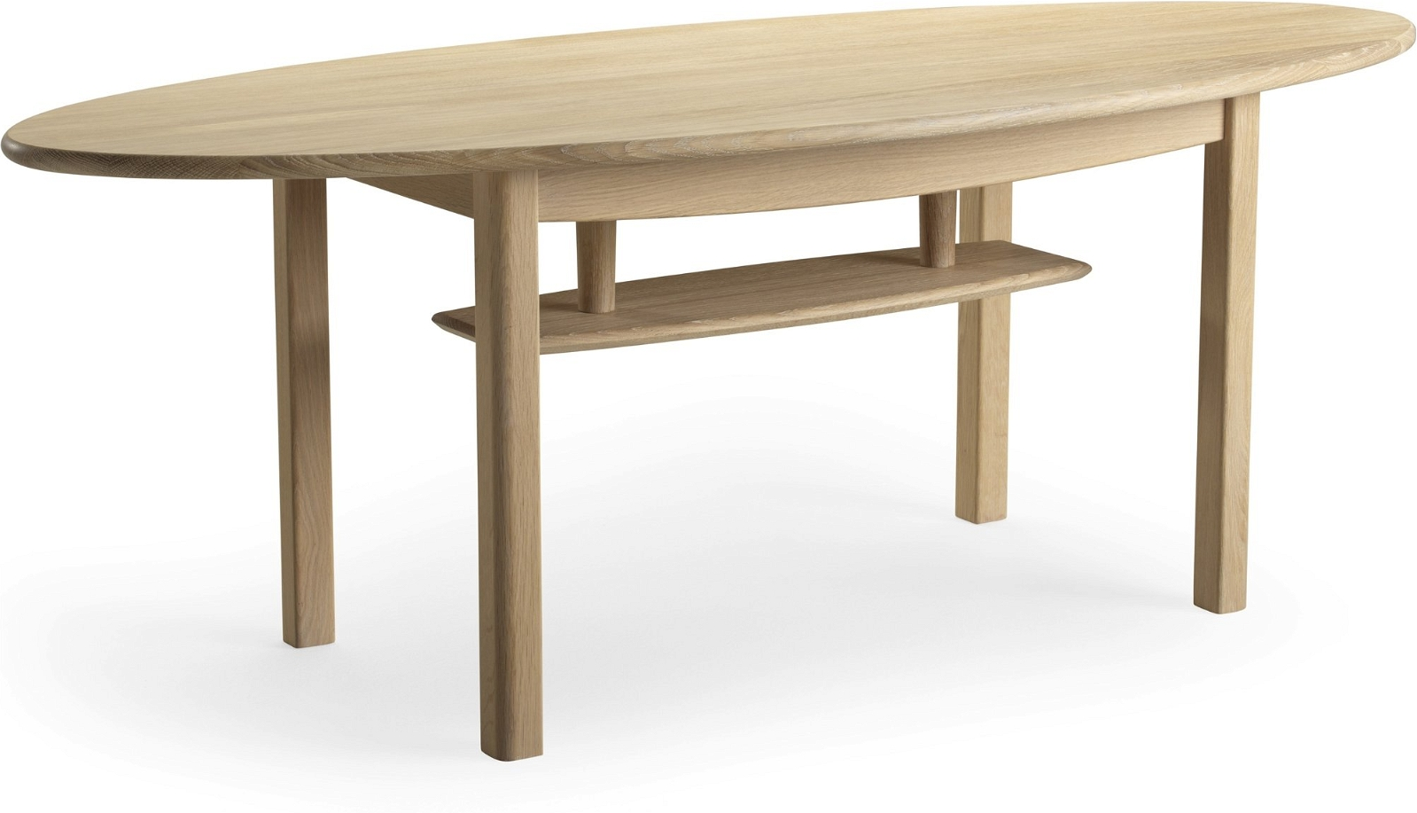 Sofabord Aicia i Hvidolieret Egetræ – Elegant Oval Design
