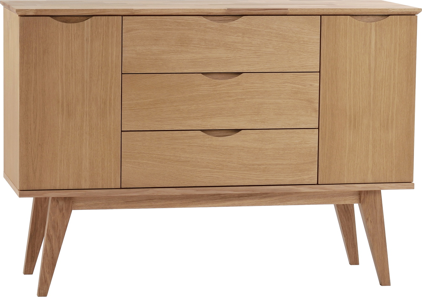 Skænk Rowico Filippa Olieret Multifunktionel -bord Med Skuffer Døre Flytbare Hylder H85xb122xd40