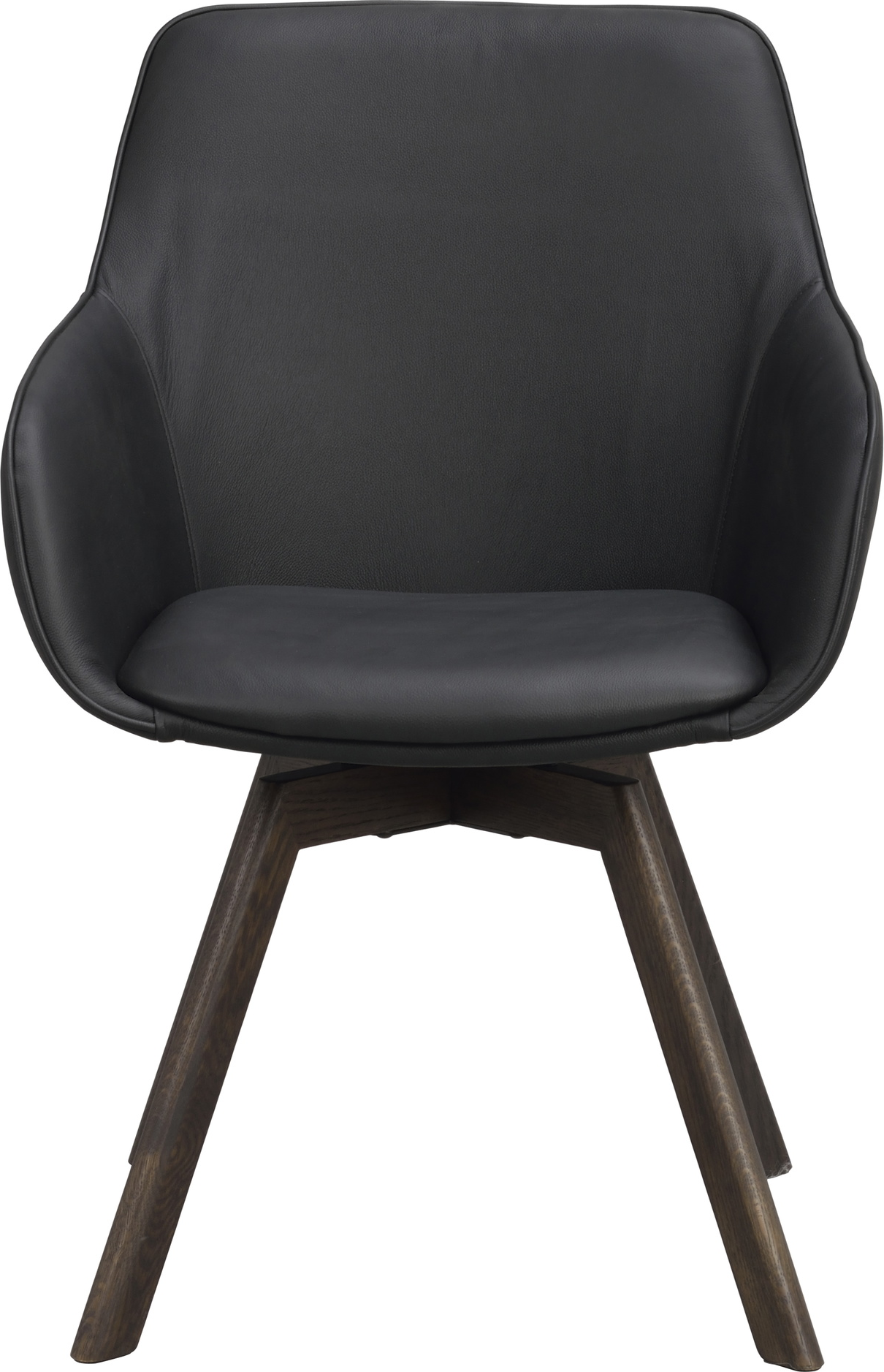 Spisebordsstol Med Armlæn -pak Rowico Alison Sort Læder Drejefod Fscâ Egetræ H88xb58xd60cm