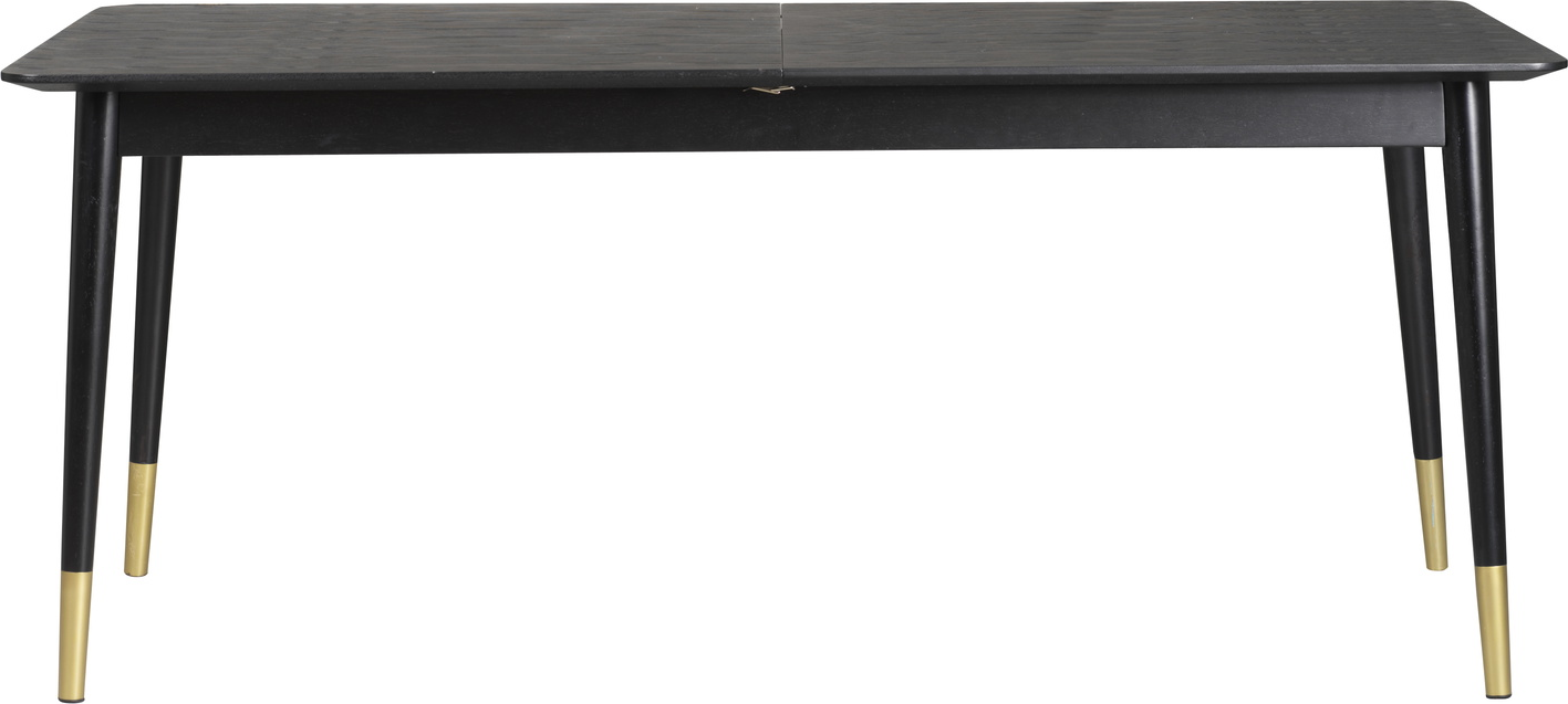 Spisebord Rowico Fenwood Udtræksbord Sort Askefiner Guldfarvede Metalfødder 180-260 Skandinavisk Design