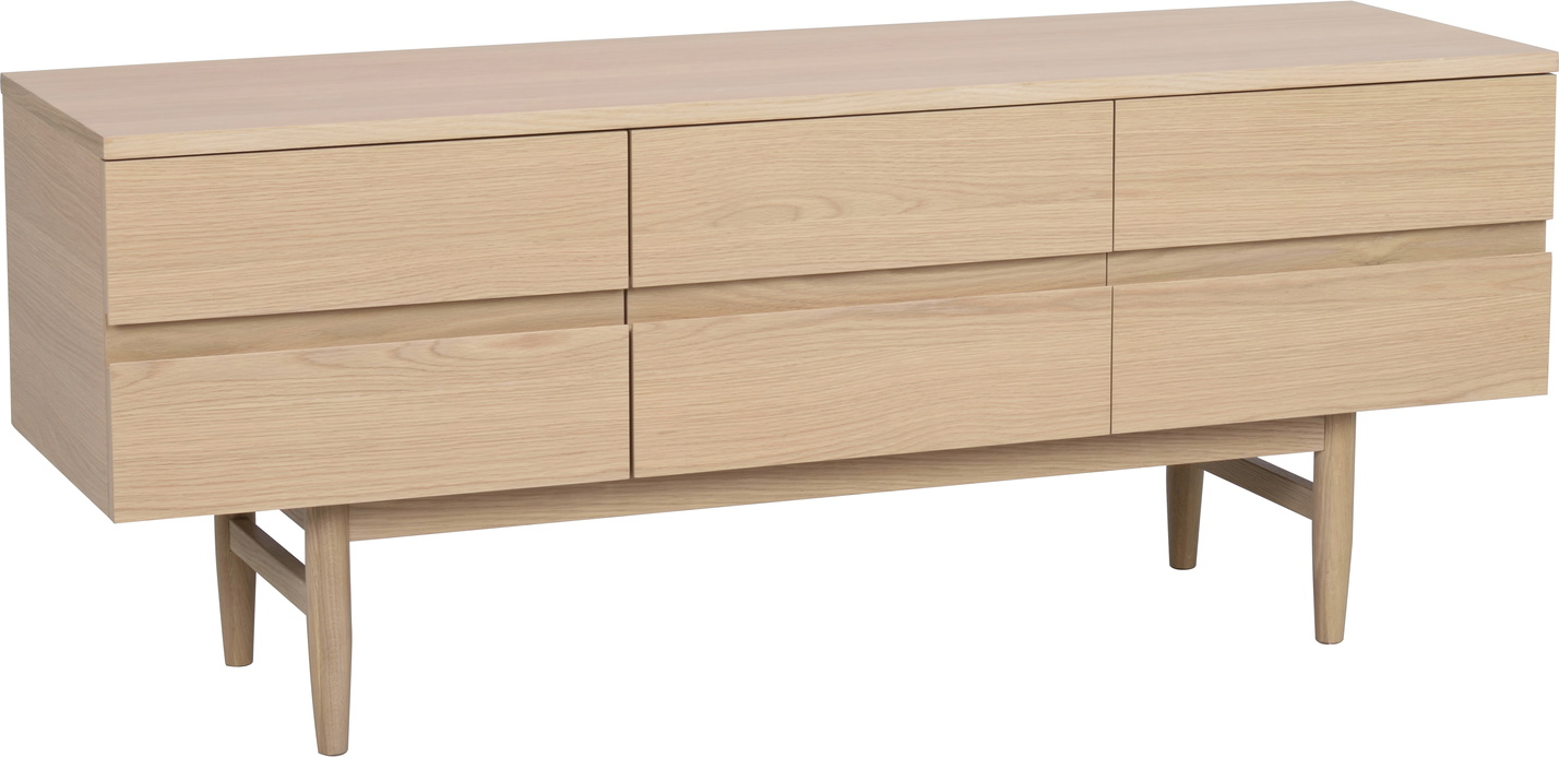 -bord Rowico Moresby Hvidkalket Egfinér Med Massivt Egetræ H55xb135xd40 Soft-close Døre