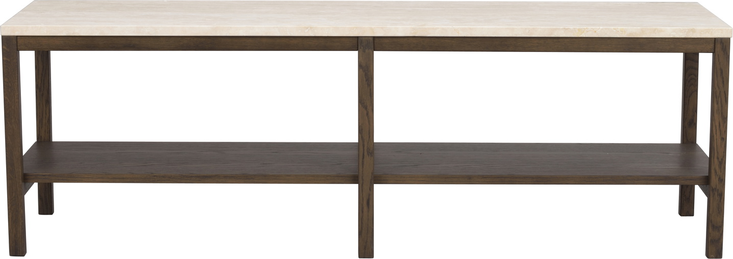Konsolbord -bord Rowico Orwel Travertin Egetræ Beige Brun L140xd40xh45