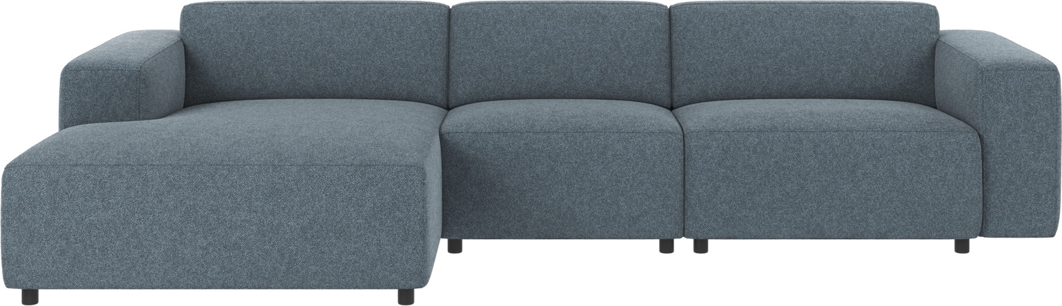 Venstrevendt Chaiselongsofa i Mellemblå Polyester fra Rowico