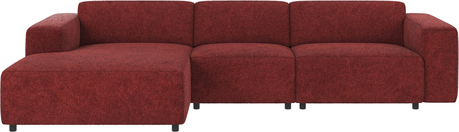 Chaiselongsofa Venstrevendt Rowico Willard Anna Rød Polyester Martindale 100 000 Modulopbygget Skandinavisk Design