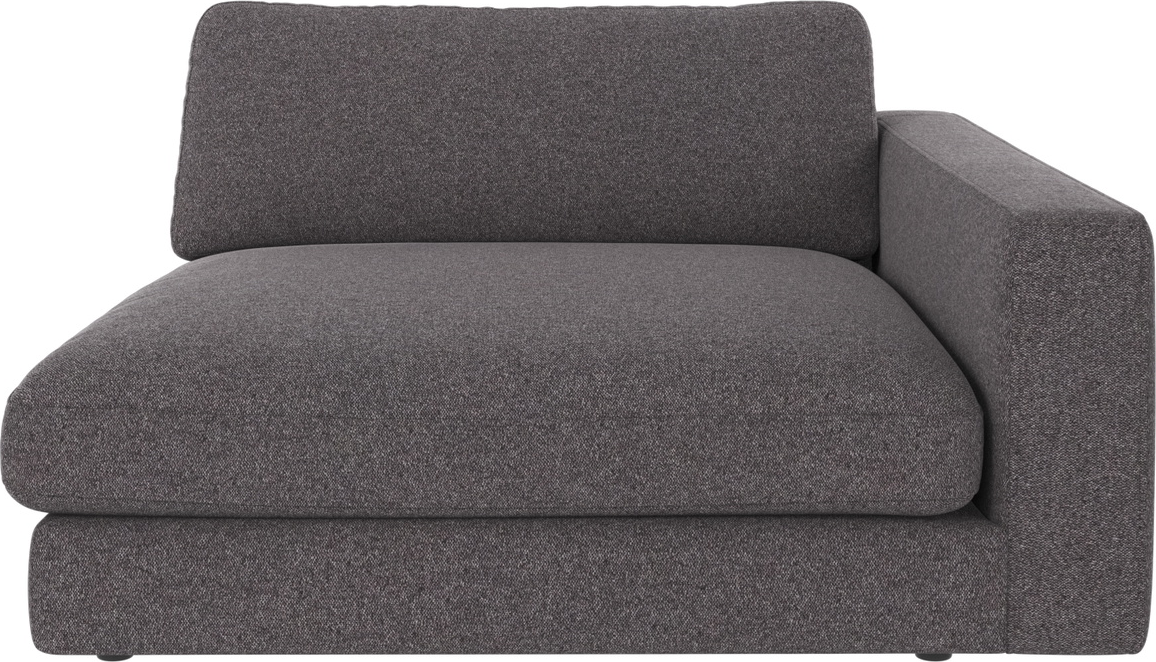 Modulsofa Med Langt Højre Armlæn Rowico Duncan Brenda Polyester Mørkegrå 129x150x78