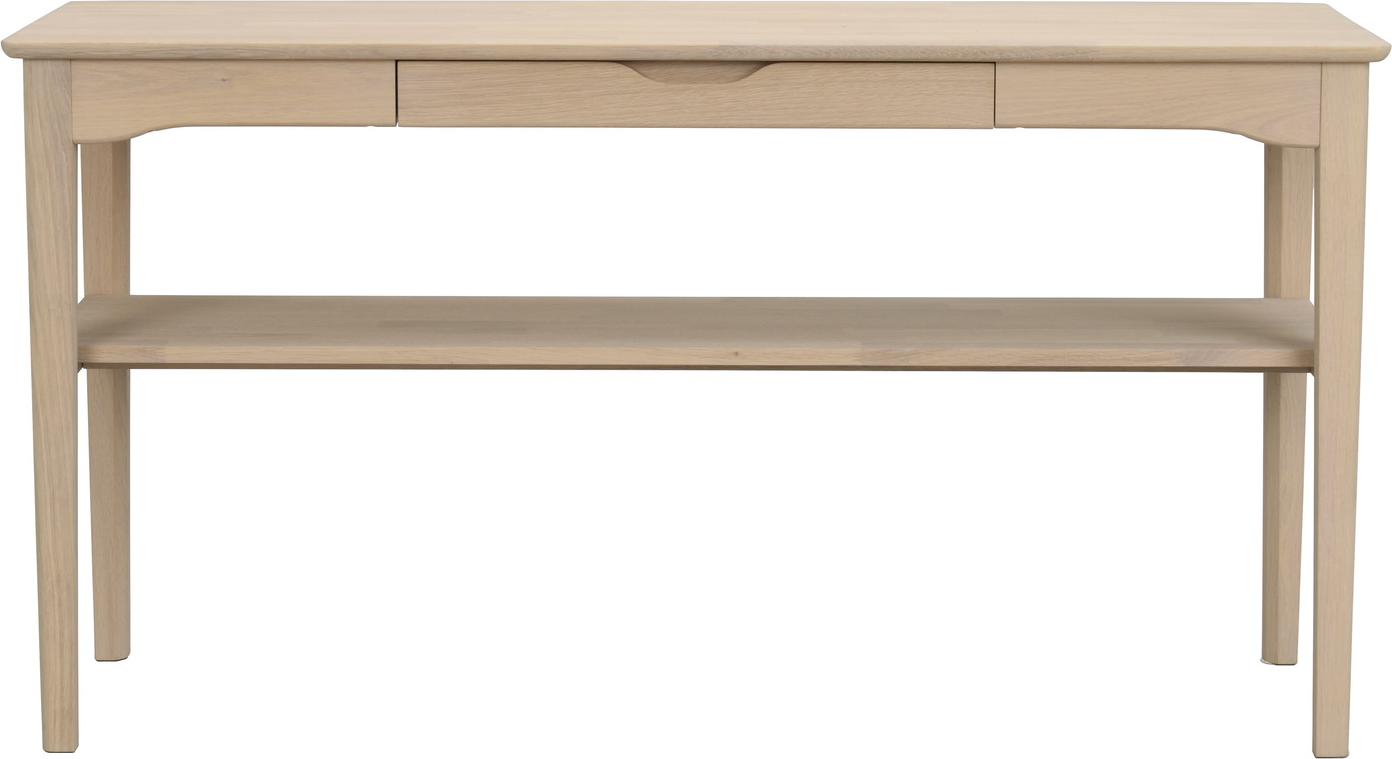 Konsolbord Rowico Markham Hvidkalket Olieret Massiv Egetræ Fsc-certificeret L140 D40
