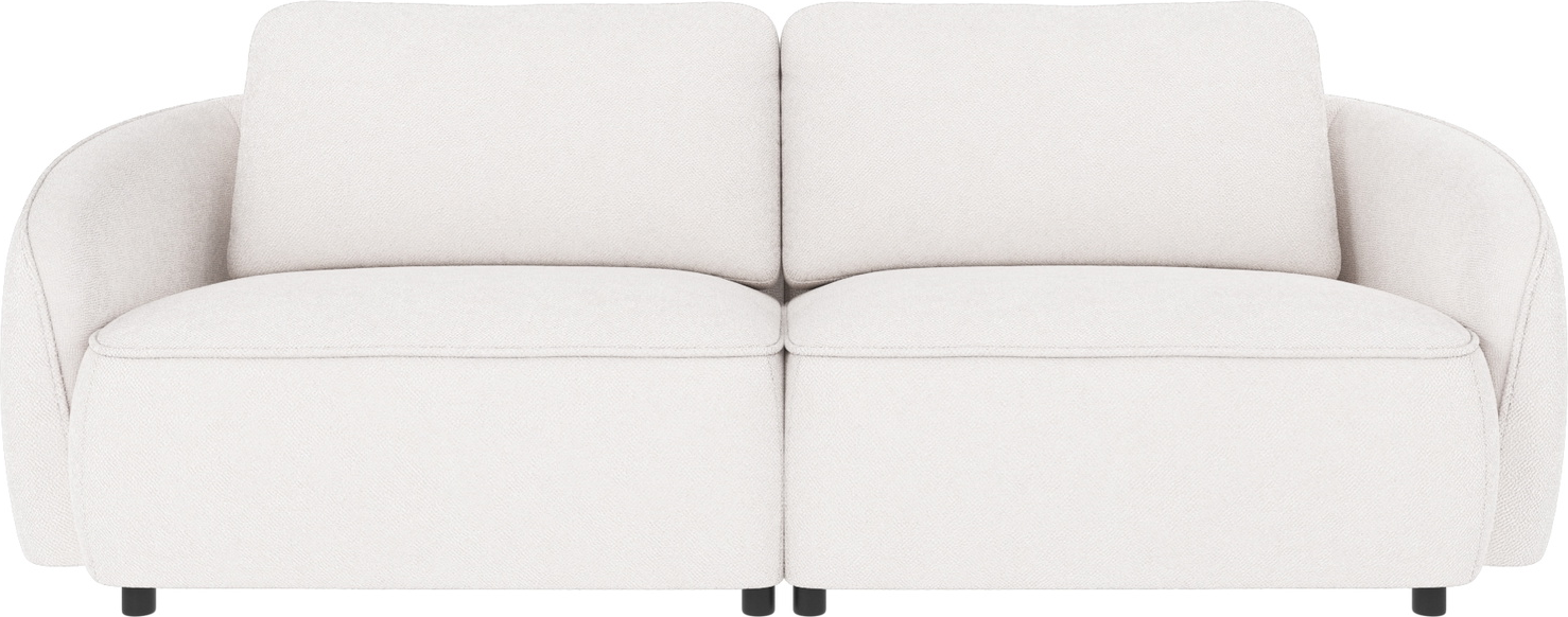 Rowico Norris -personers Sofa Hvidt Bobby Polyester Med Afrundede Former Sorte Plastfødder H80ã B226ã D102