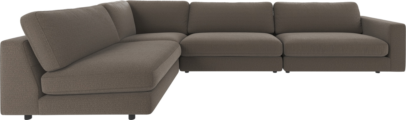 Hjørnesofa Rowico Duncan Rita Stof Mellemgrå -sofa 345x216 Open-end Venstre