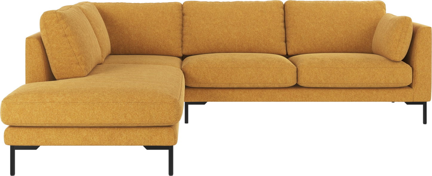 Hjørnesofa Rowico Corwin Venstrevendt Brenda Gul Polyester Med Sorte Metalben