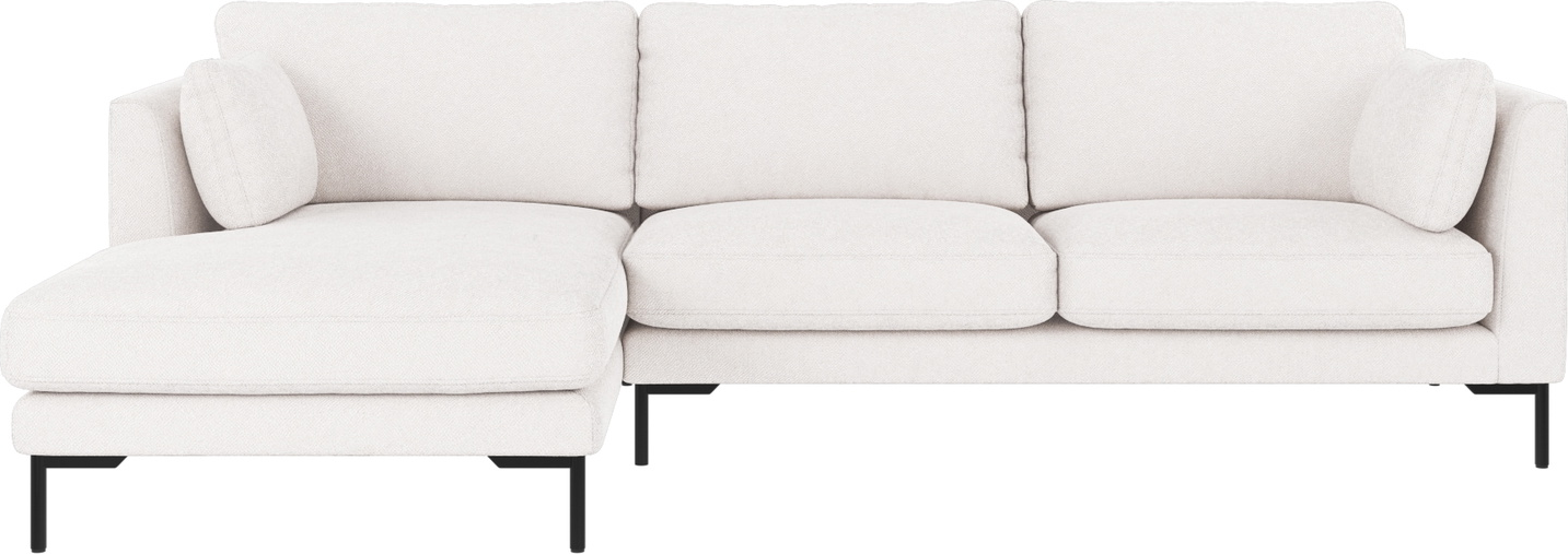 Chaiselongsofa Rowico Corwin Venstrevendt Pers Bobby Polyester Hvid Med Sorte Metalben
