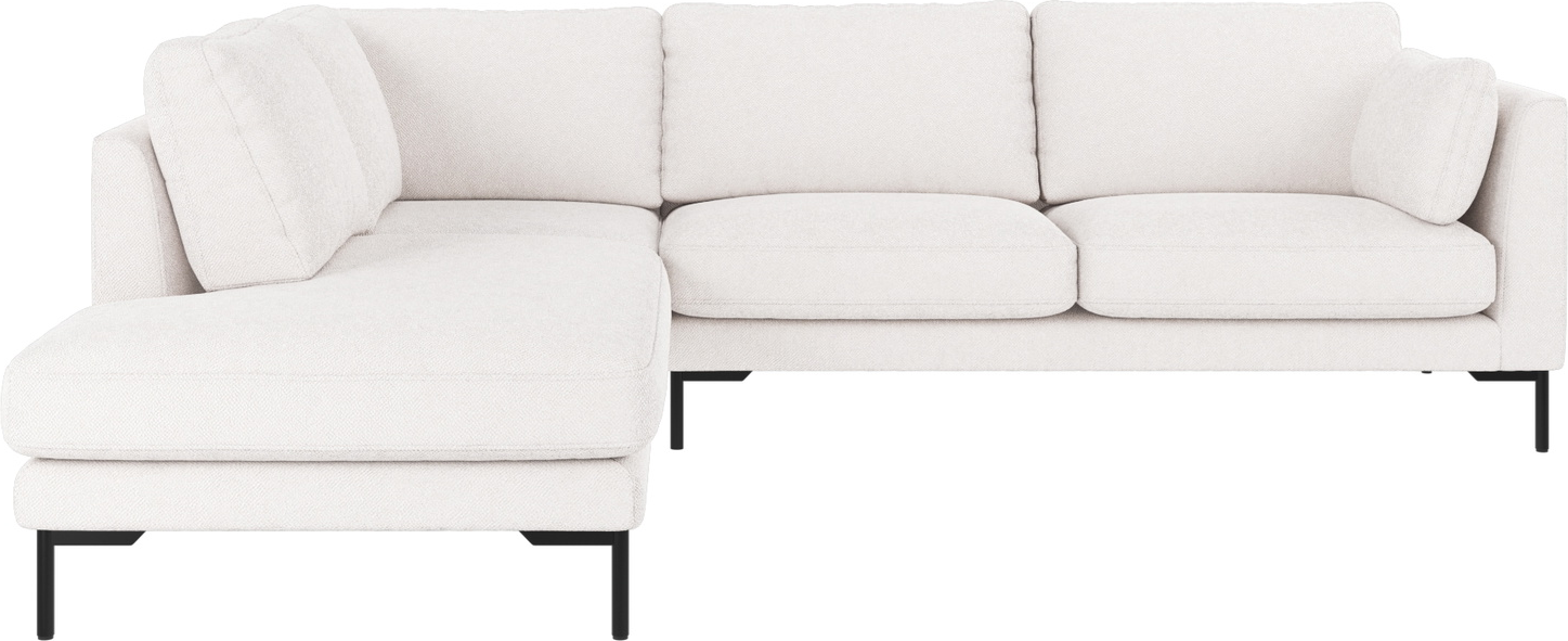 Rowico Corwin Venstrevendt Hjørnesofa Chaise Longue Bobby Hvid Sort H83ã B266ã D226