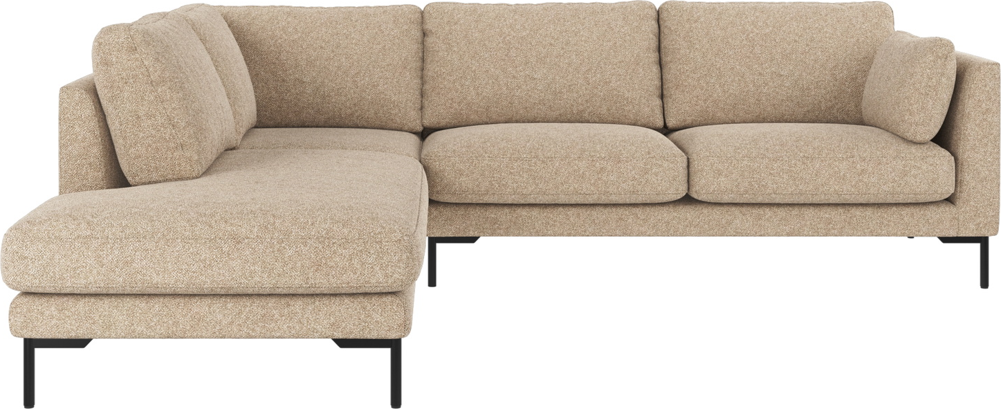 Hjørnesofa Rowico Corwin Venstrevendt Beige Polyester Med Sorte Metalben 266x226