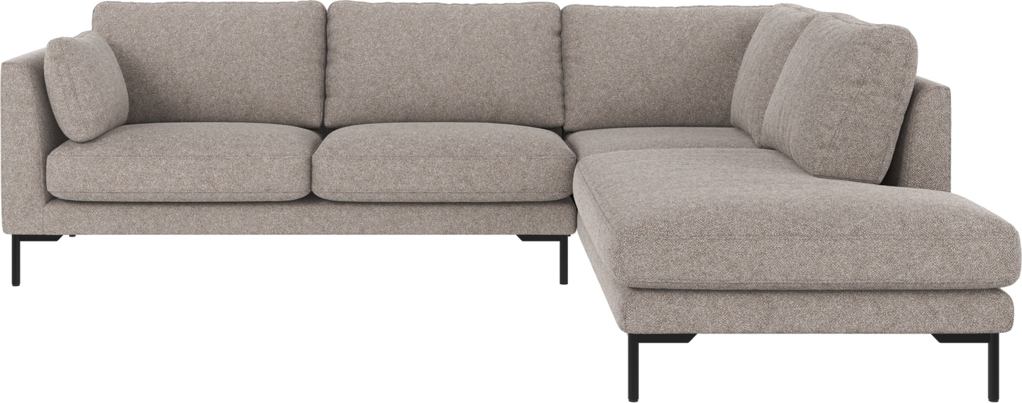 Hjørnesofa Rowico Corwin Højrevendt Grå Sort Bobby Polyesterstof H83ã B266ã D226 Loungesofa