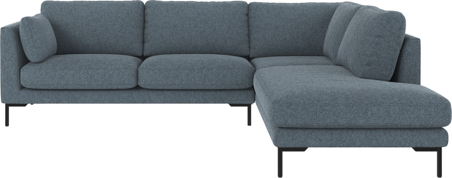 Hjørnesofa Rowico Corwin Højrevendt Mellemblå Bobby Polyester Slidstærk 266x226 Fscâ -mix Træramme