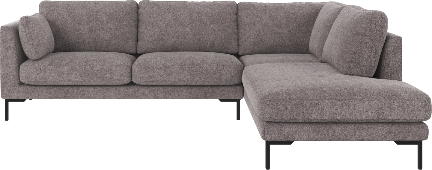Hjørnesofa Rowico Corwin Højrevendt Skandinavisk Design Grå Polyester Med Sort Metalben 266 226