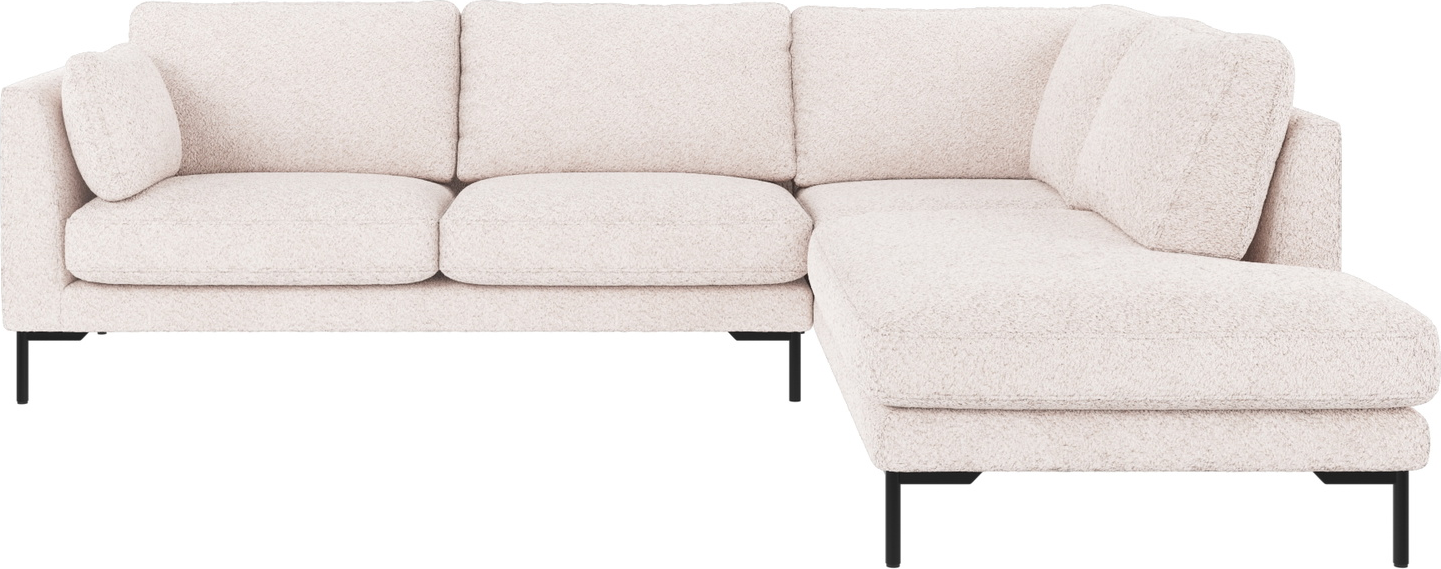 Hjørnesofa Rowico Corwin Højrevendt Hvidt Anna Stof Sorte Ben H83xb266xd226