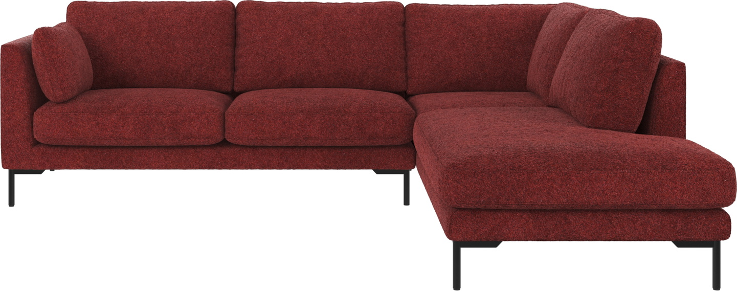 Højrevendt Hjørnesofa Rowico Corwin Anna Rød Polyester Med Sorte Metalben 83ã 266ã 226
