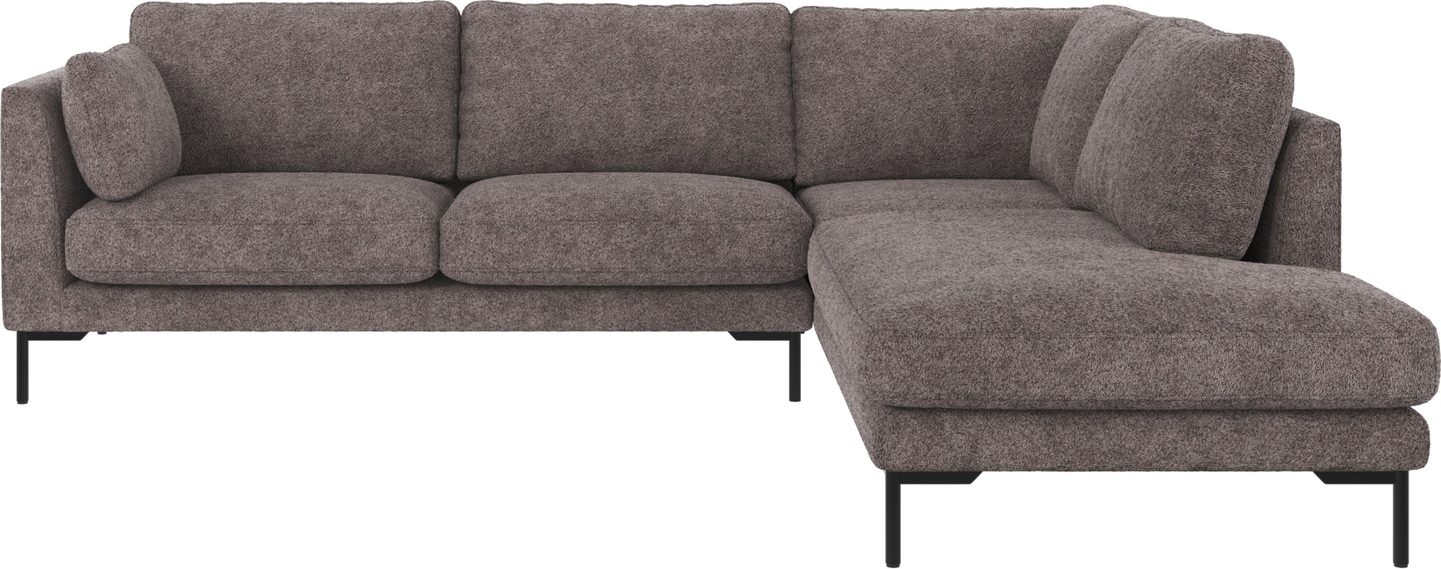 Hjørnesofa Rowico Corwin Højrevendt Mørkegrå Anna 18 Polyester 266x226 Metalstel