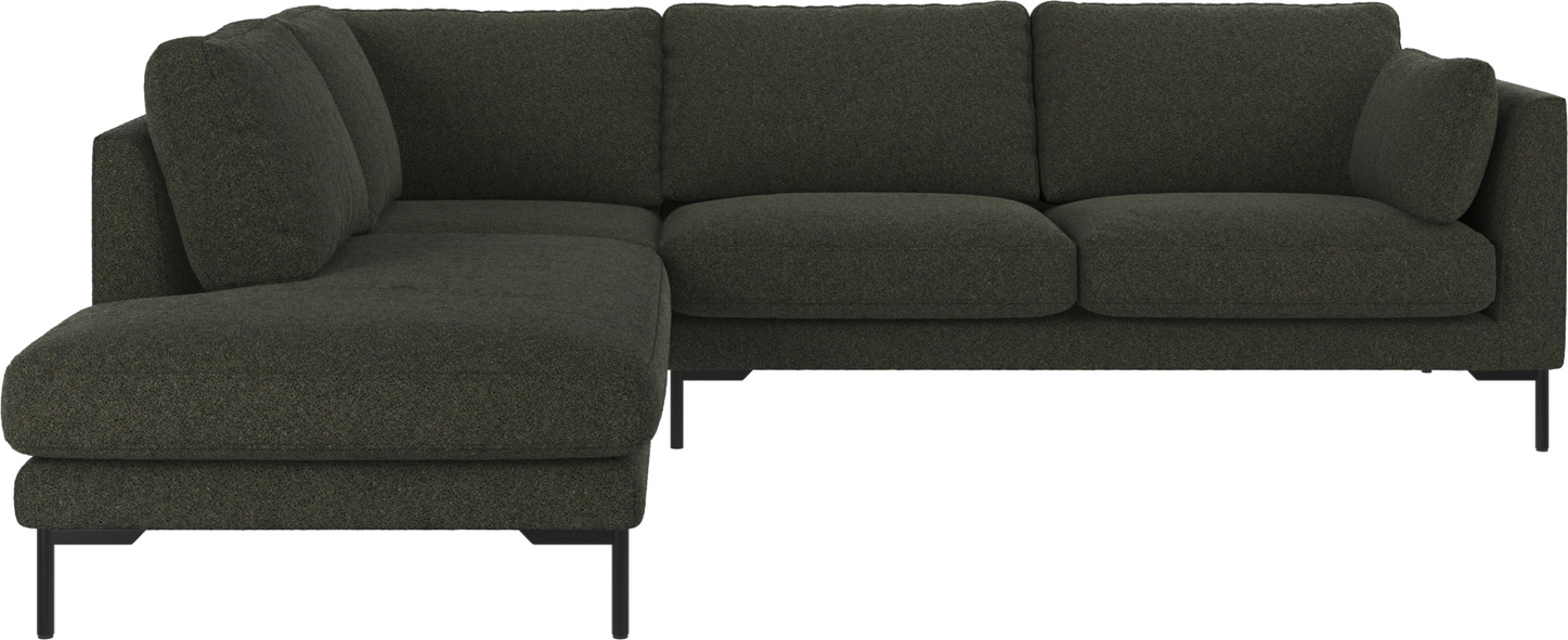 Hjørnesofa Rowico Corwin Venstrevendt Grøn Alice 162 Med Sort Metalben H83ã B266ã D226
