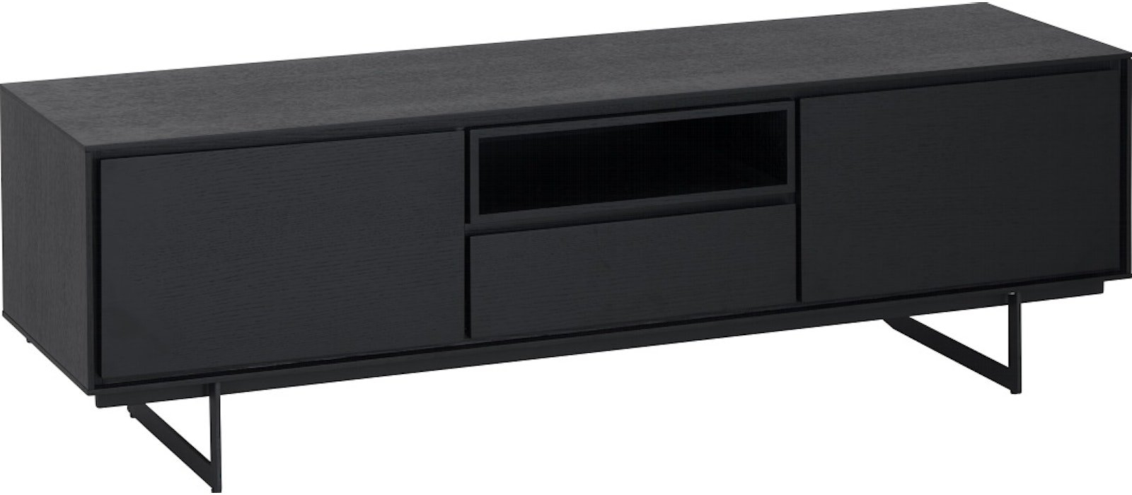 TV-bord Wansford i Sort Træ med Metalben - Elegance til Hjemmet